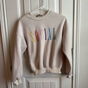 Oversized Social Beige Women's Sweater